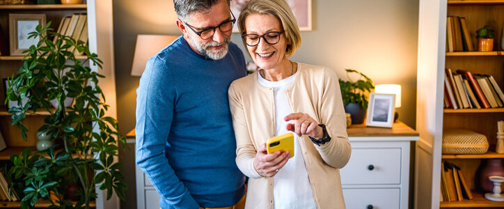 Middle-aged couple at home